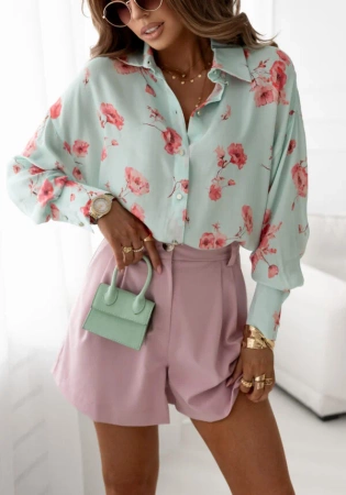 Koszula Karmen miętowa