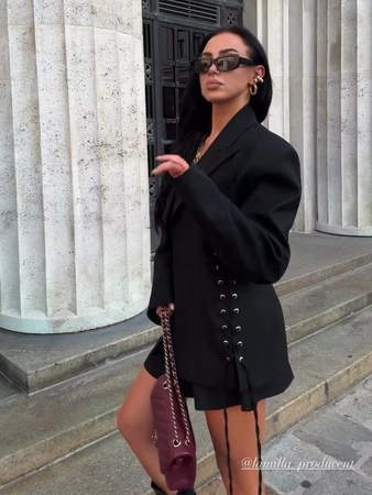 Marynarka premium Mia z wiązaniem LaMilla czarna