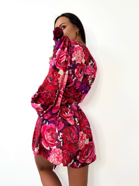 Kombinezon atłasowy Olio piwonia