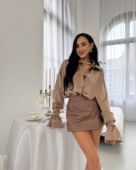 Koszula premium LaMilla satyna beżowa