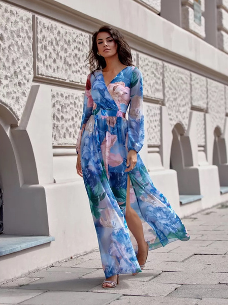 Sukienka Flora Błękitna