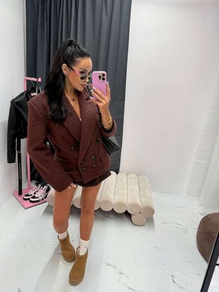 Marynarka premium LaMilla Baranek bordo