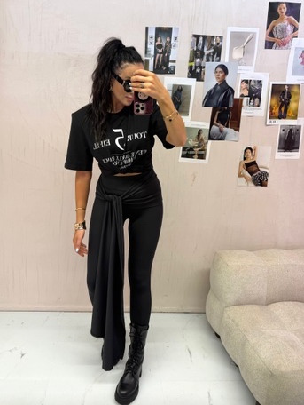 Leginsy z szarfą LaMilla czarne