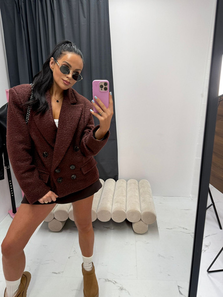 Marynarka premium LaMilla Baranek bordo