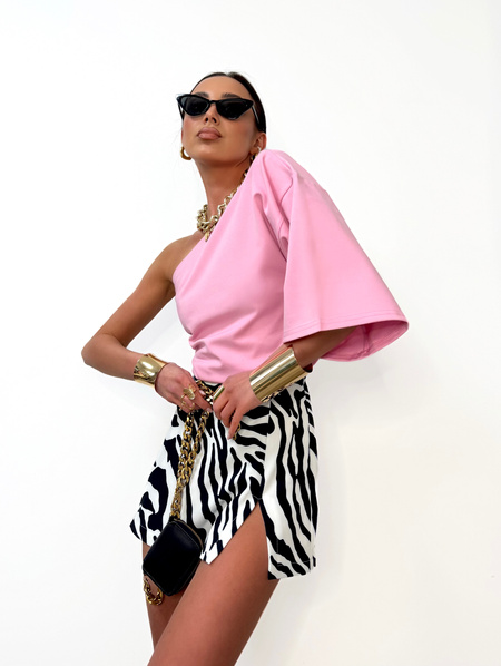 Bluzka na jedno ramię Wendy różowa