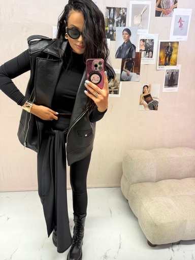 Leginsy z szarfą LaMilla czarne