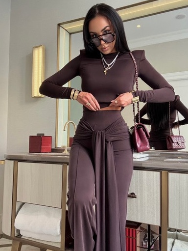 Crop top basic LaMilla czekoladowy