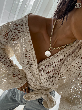 Bluzka ażurowa Kimono ecru