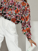 Koszula Loka kwiaty biało-pomarańczowe