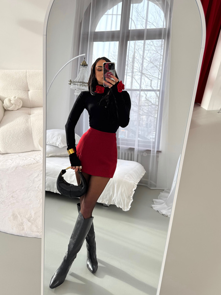 Spódnicospodenki premium z wełną LaMilla czerwone