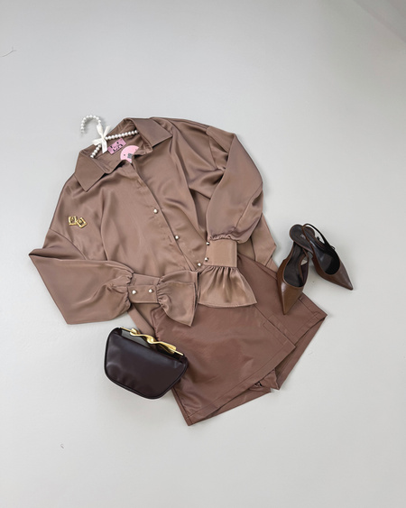 Koszula premium LaMilla satyna beżowa