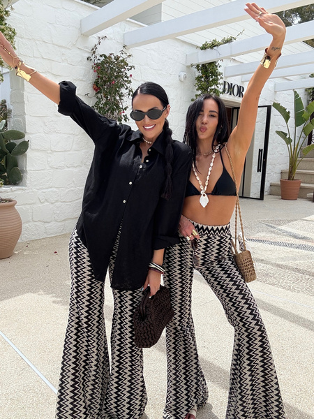 Spodnie July czarno-białe