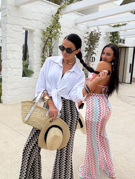 Spodnie July czarno-białe