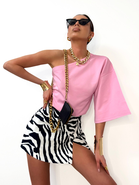 Bluzka na jedno ramię Wendy różowa