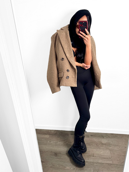 Marynarka premium LaMilla Baranek cappuccino