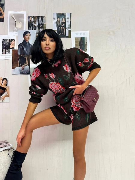 Komplet sweterkowy premium Rose LaMilla czekolada