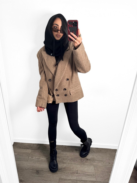 Marynarka premium LaMilla Baranek cappuccino