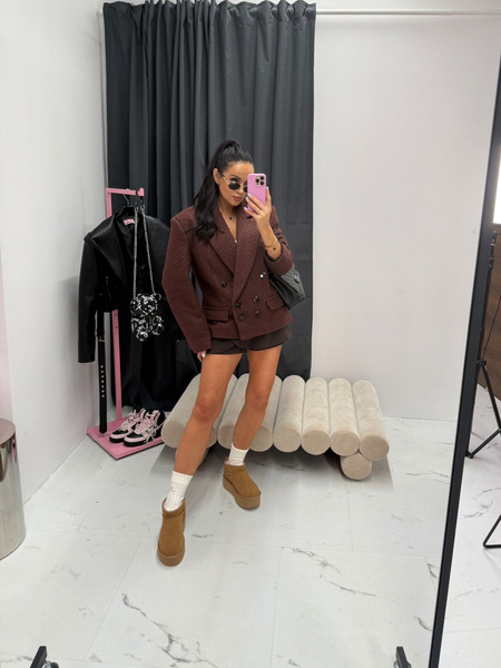 Marynarka premium LaMilla Baranek bordo