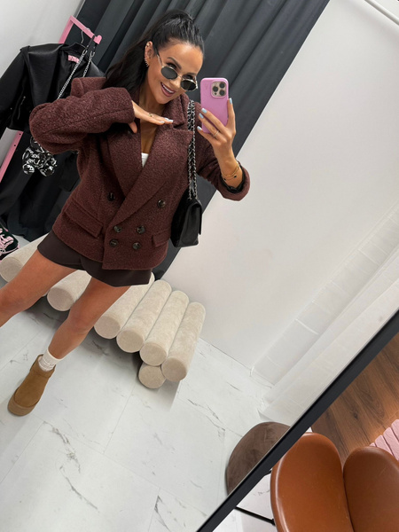 Marynarka premium LaMilla Baranek bordo