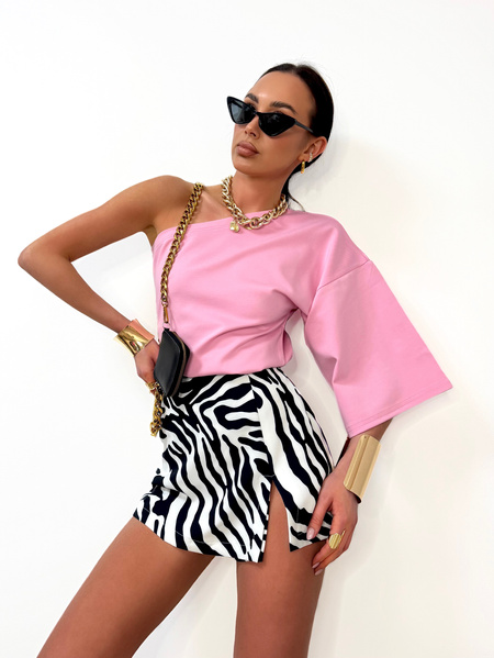 Bluzka na jedno ramię Wendy różowa