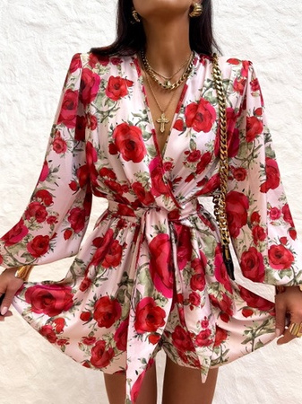 Kombinezon atłasowy Olio róże