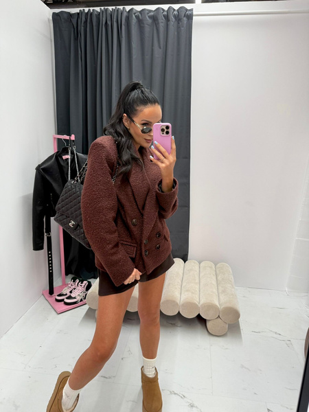 Marynarka premium LaMilla Baranek bordo