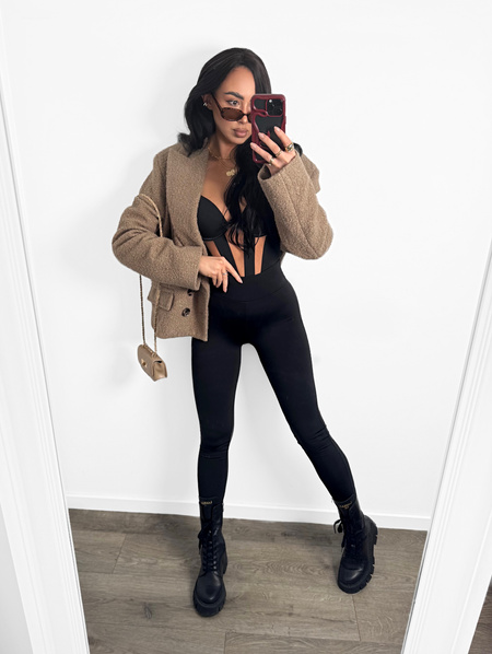 Marynarka premium LaMilla Baranek cappuccino