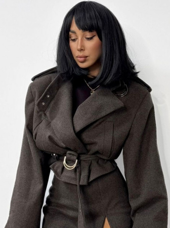 Marynarka płaszczyk premium Jodełka LaMilla brązowy