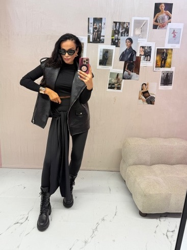 Leginsy z szarfą LaMilla czarne