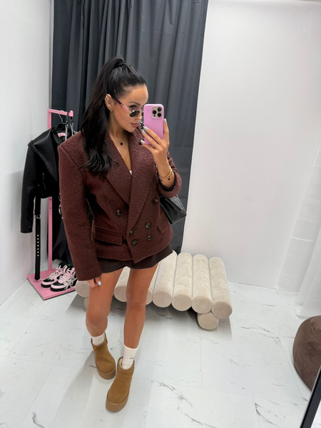 Marynarka premium LaMilla Baranek bordo