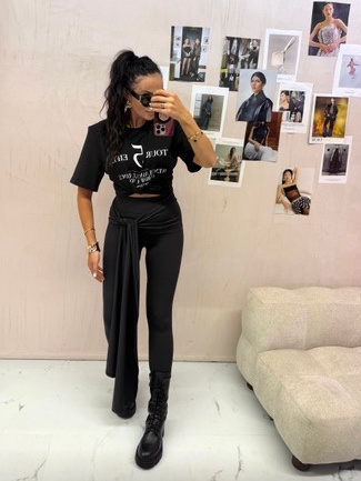 Leginsy z szarfą LaMilla czarne