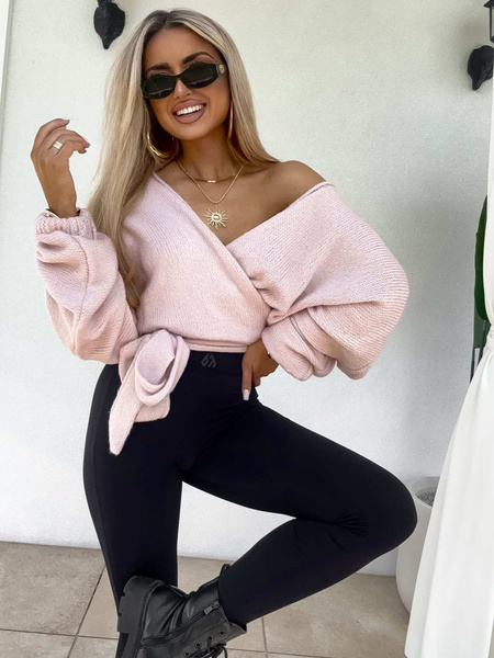 Sweter Kimono pudrowy róż