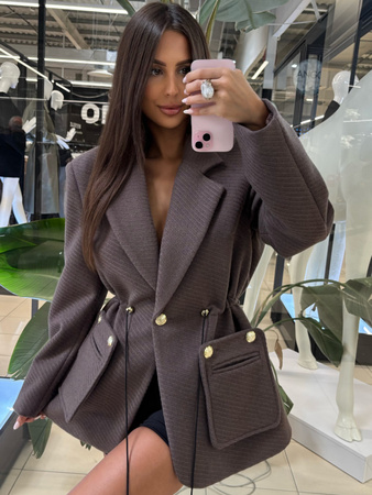 Marynarka premium Dafne czekoladowa